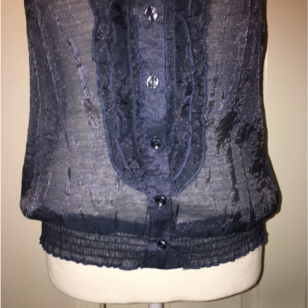 Body Central Sheer Ruffle Top - Picture 3 of 7